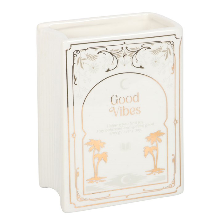 White Book Shaped Vase side white gold