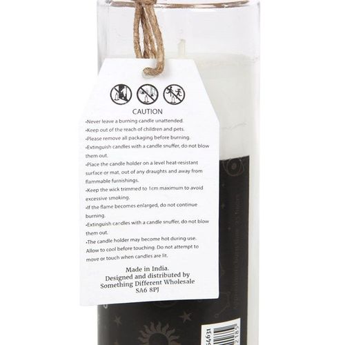 White Sage 'Happiness' Spell Tube Candle back white black