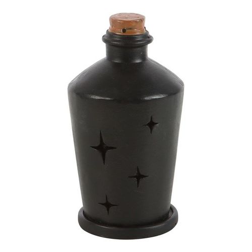 Witches Brew Potion Bottle Incense Cone Burner back black brown