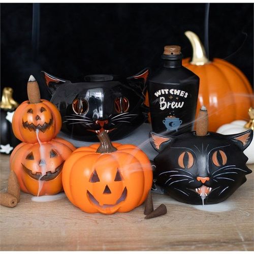Witches Brew Potion Bottle Incense Cone Burner front black blue