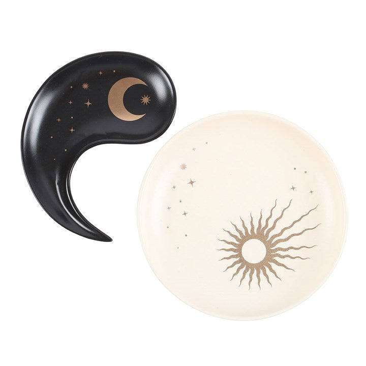Yin Yang Stacking Trinket Dish top black white