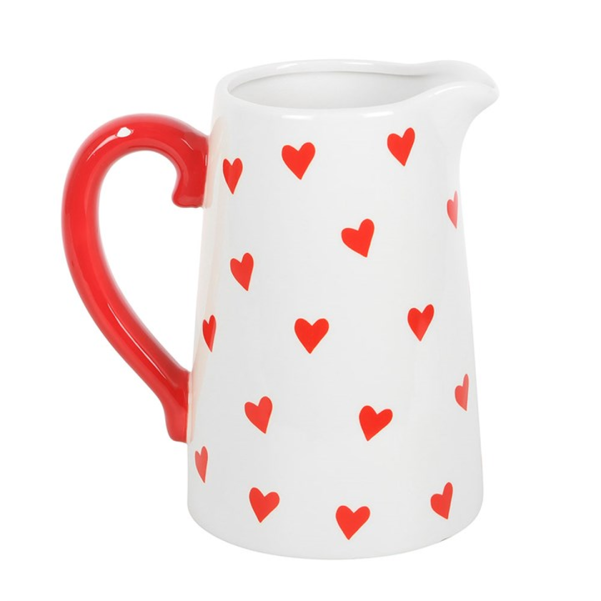 Heart Print Ceramic Flower Jug N/A
