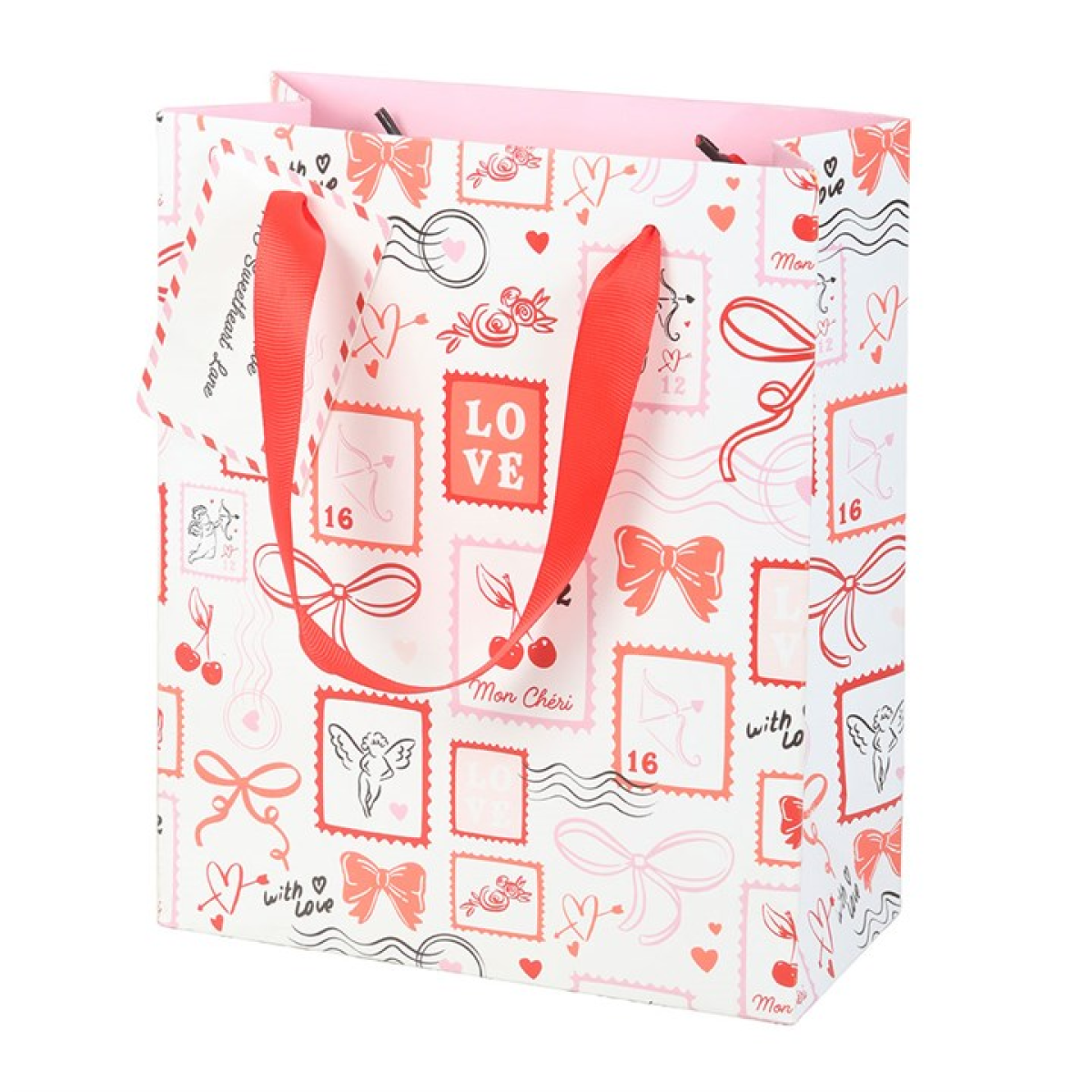 Valentine Postage Stamp Print Gift Bag N/A