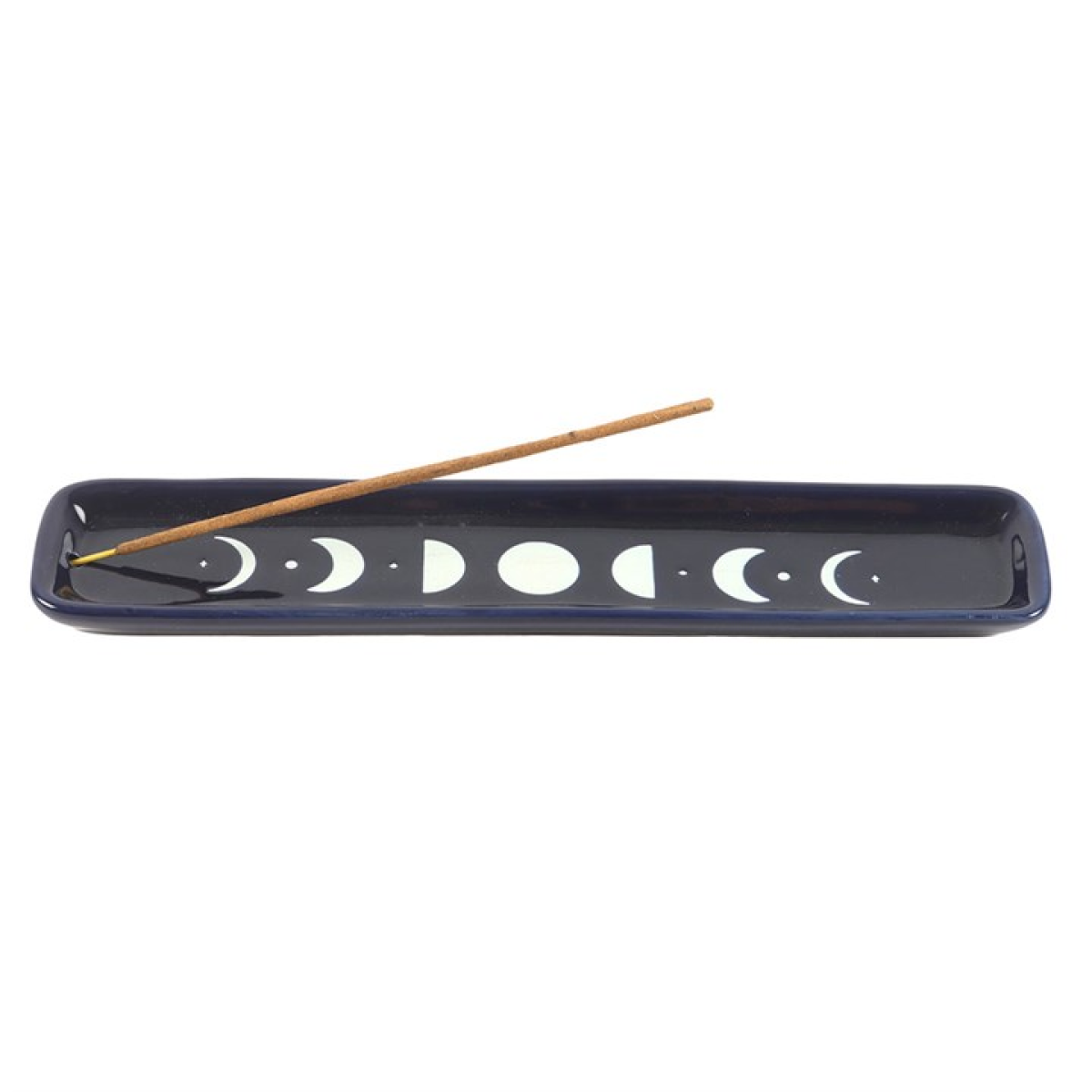 Blue Moon Phase Ceramic Incense Ash Catcher N/A