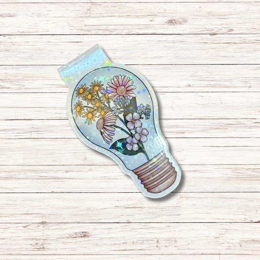 Wildflower lightbulb magnetic bookmark