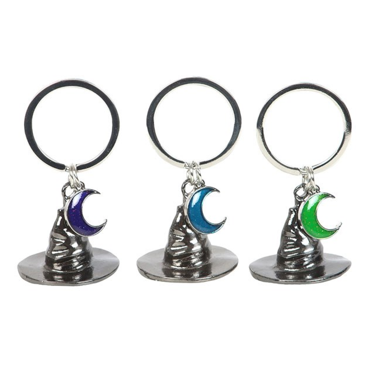 Set of 3 Coven Sisters Witch Hat Keyrings N/A