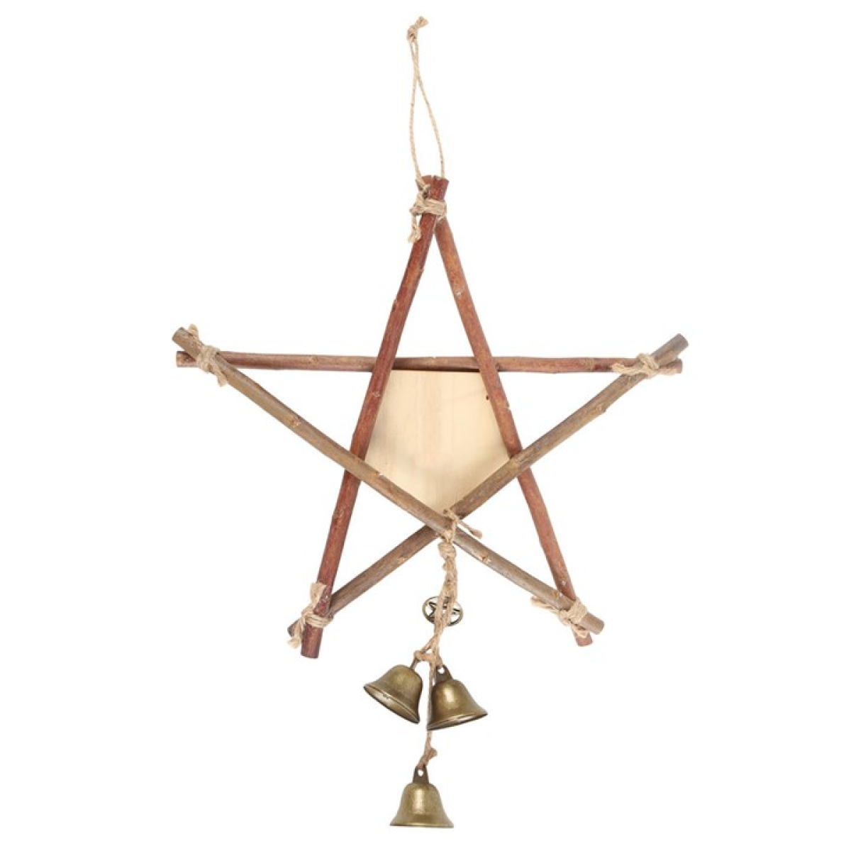 30cm Witches Welcome Willow Pentagram Sign with Bells N/A