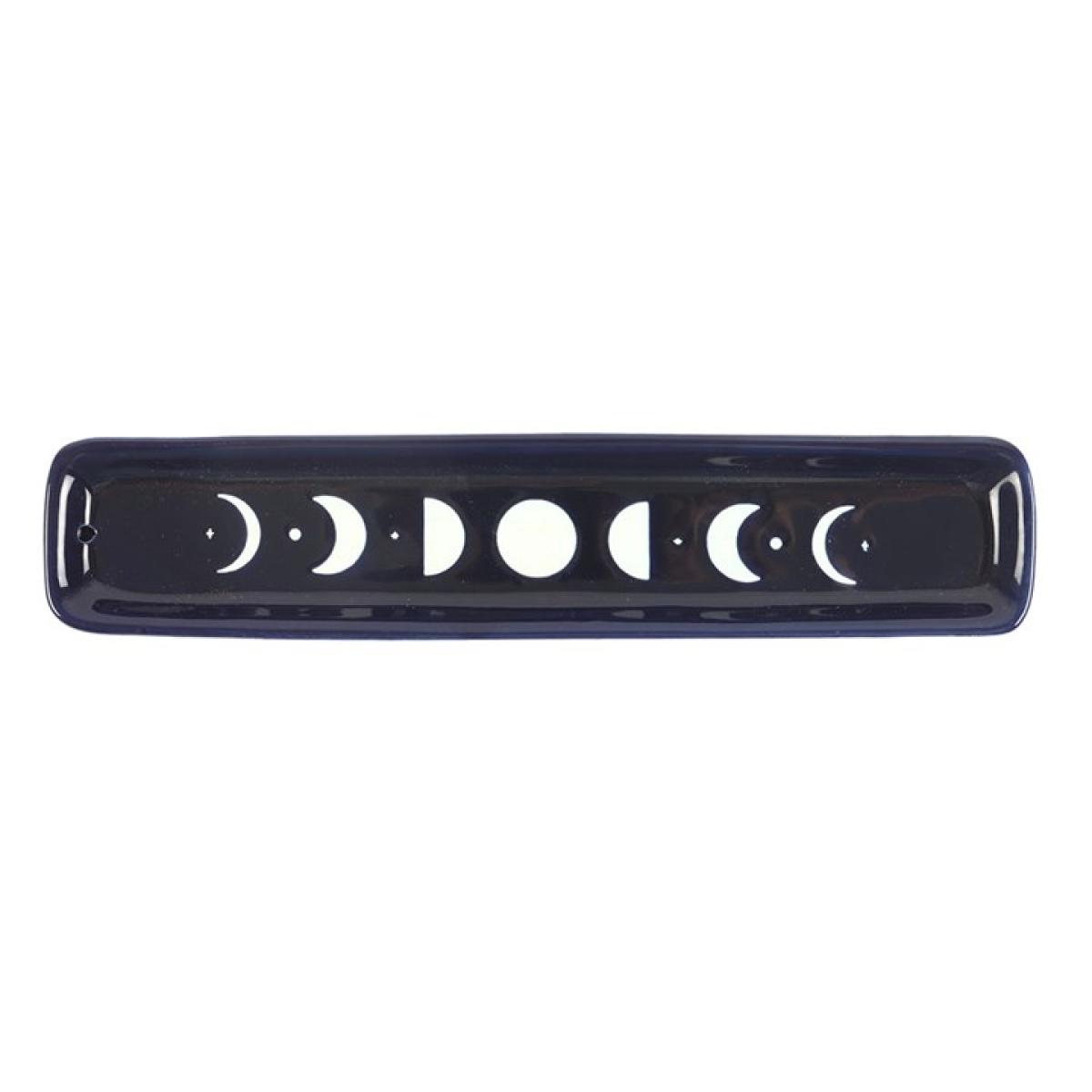 Blue Moon Phase Ceramic Incense Ash Catcher N/A