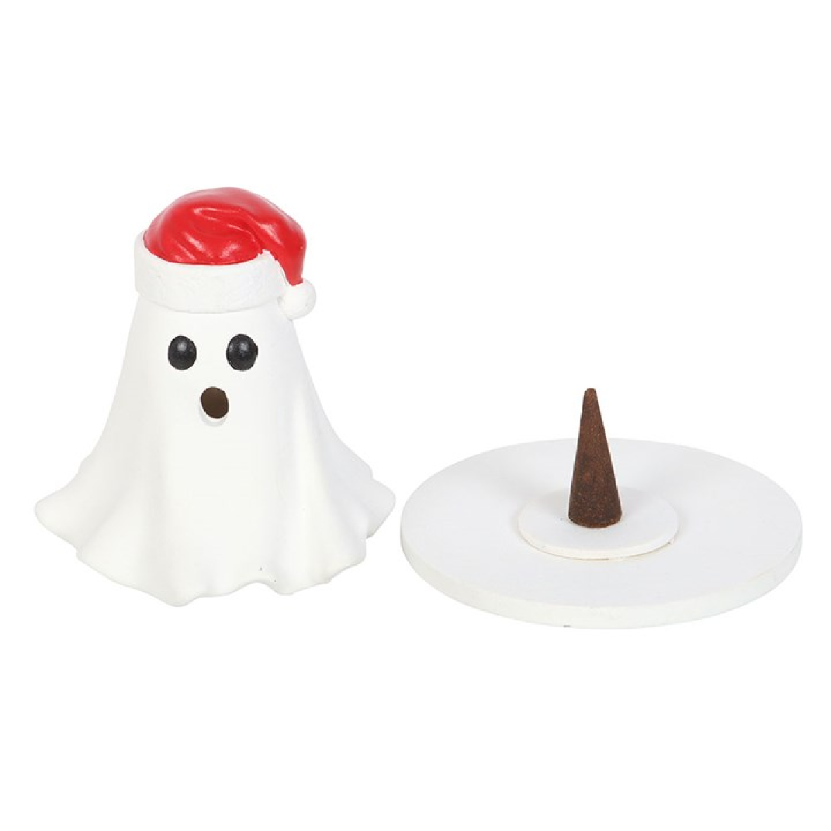 Ghost with Santa Hat Incense Cone Holder N/A