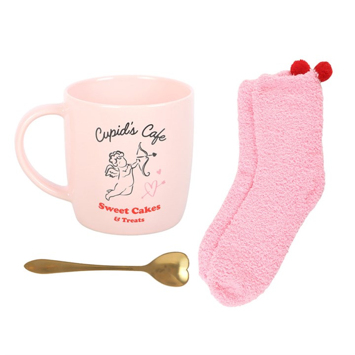 Cupid's Café Mug, Spoon and Socks Set N/A
