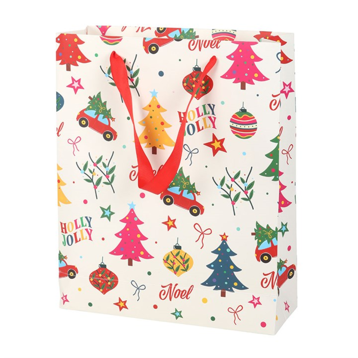 23cm Nostalgic Christmas Print Gift Bag N/A