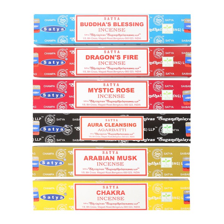6 Packs of Assorted Fragrance Incense Sticks by Satya front white red