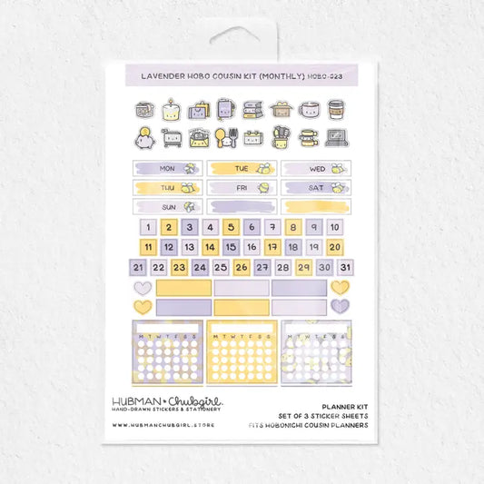 Honey Lavender Theme Hobonichi Monthly kit (Hubman and Chubgirl)