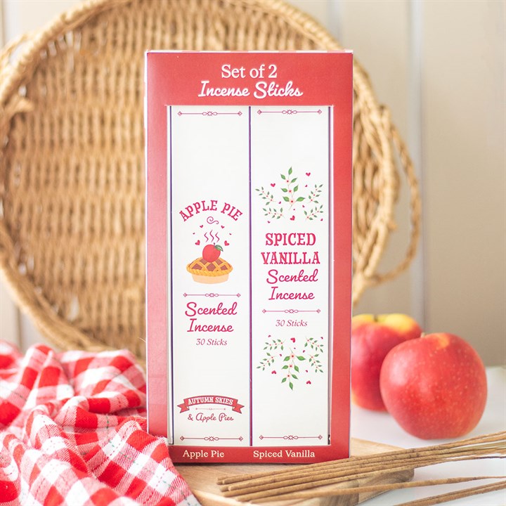 Set of 2 Apple Pie and Spiced Vanilla Incense Stick Packs N/A