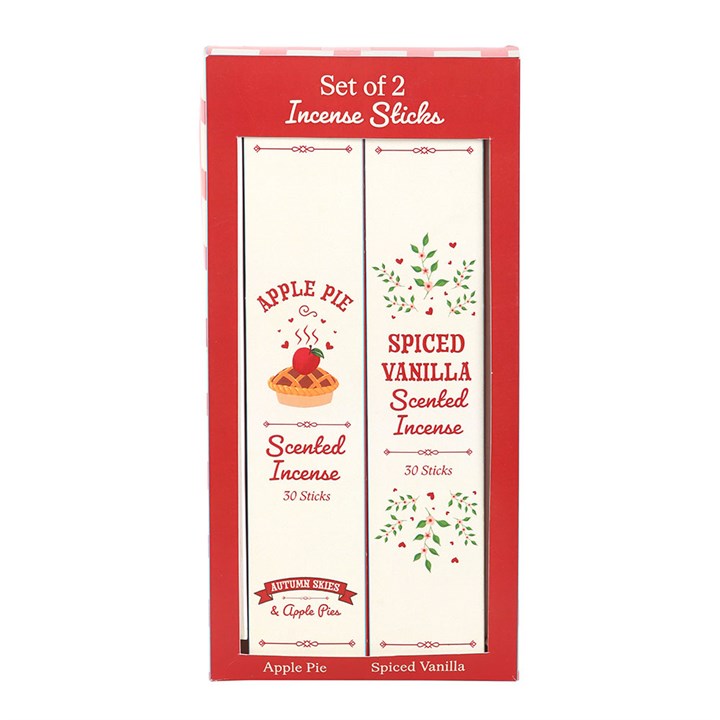 Set of 2 Apple Pie and Spiced Vanilla Incense Stick Packs N/A