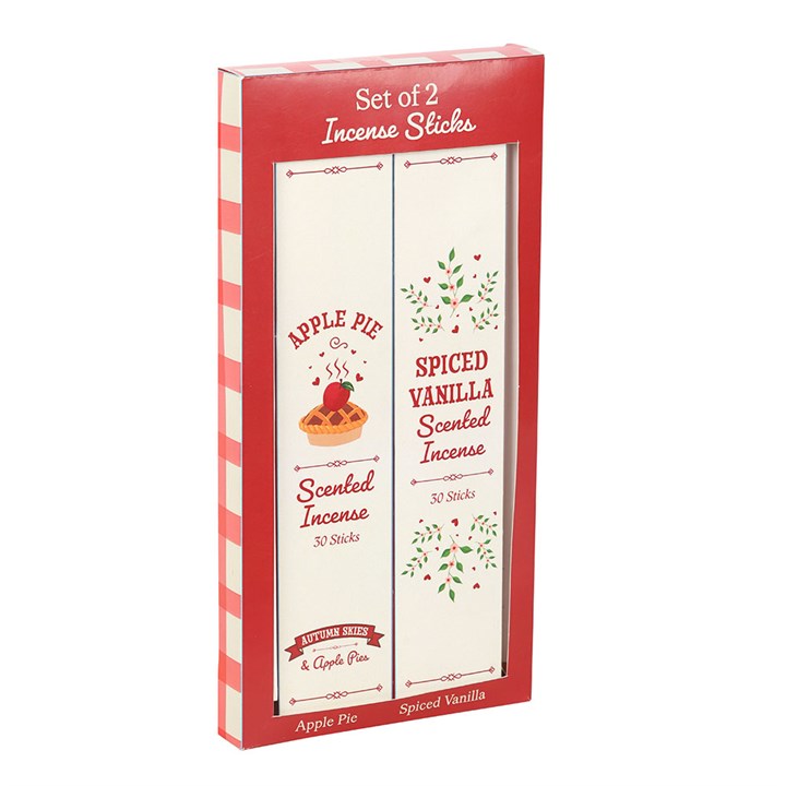 Set of 2 Apple Pie and Spiced Vanilla Incense Stick Packs N/A