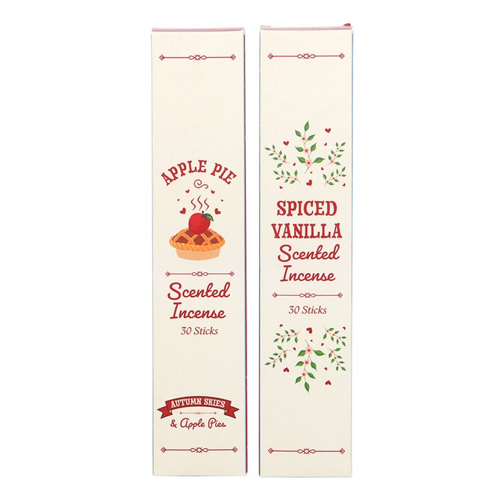 Set of 2 Apple Pie and Spiced Vanilla Incense Stick Packs N/A