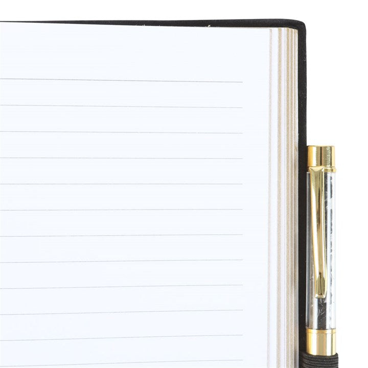 Astrology Wheel Journal with Black Obsidian Pen N/A