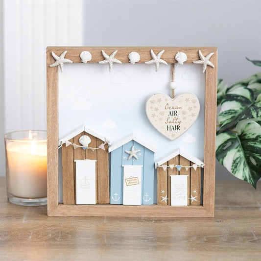 Ocean Air Salty Hair 3D Shell Beach Hut MDF Plaque N/A