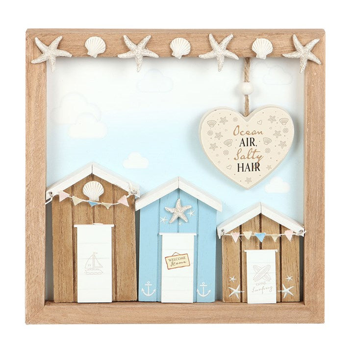 Ocean Air Salty Hair 3D Shell Beach Hut MDF Plaque N/A