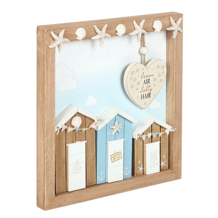 Ocean Air Salty Hair 3D Shell Beach Hut MDF Plaque N/A