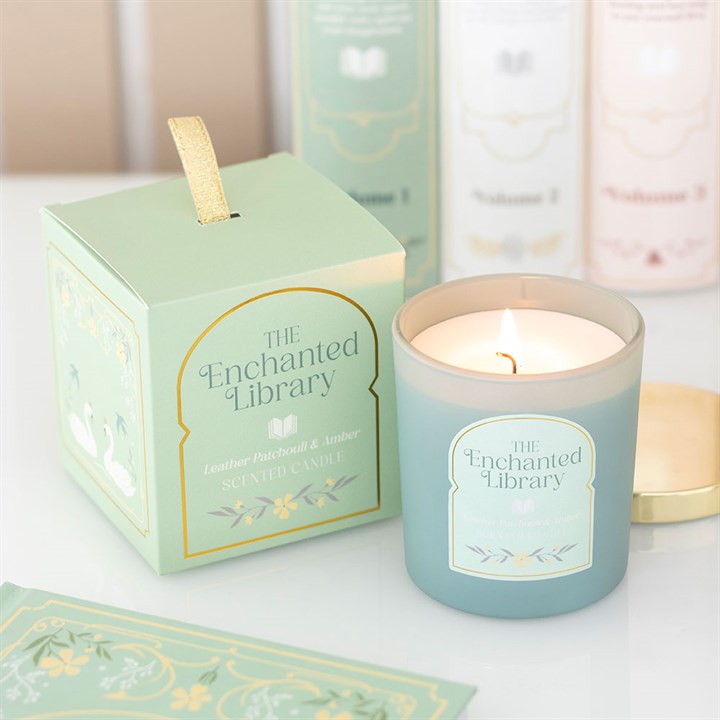 The Enchanted Library Leather, Patchouli & Amber Candle N/A