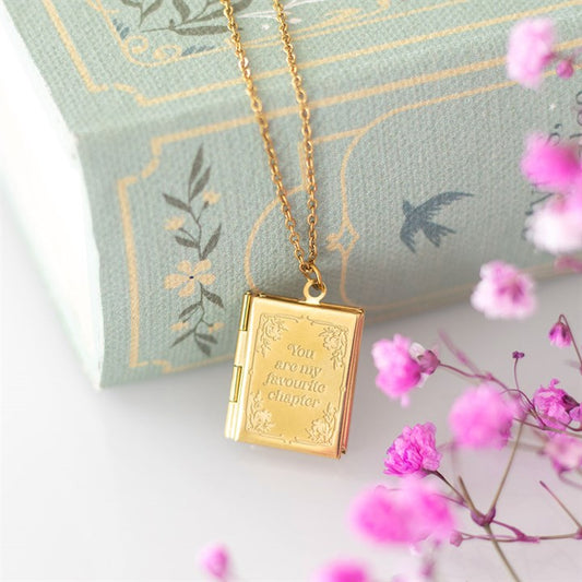Book Shaped Locket Necklace in Gift Box N/A