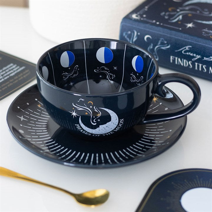 Blue Moon Phase Teacup and Saucer N/A