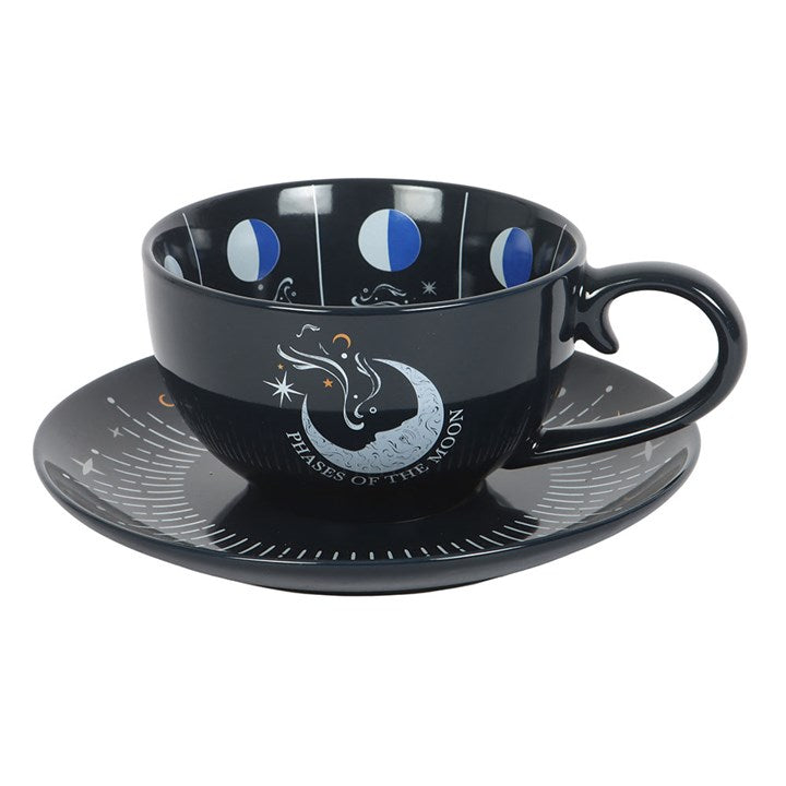 Blue Moon Phase Teacup and Saucer N/A