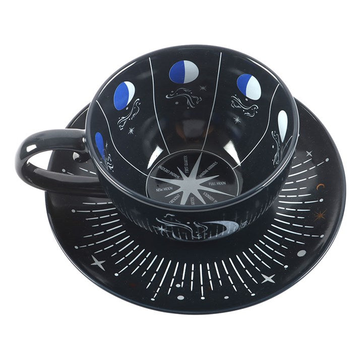 Blue Moon Phase Teacup and Saucer N/A