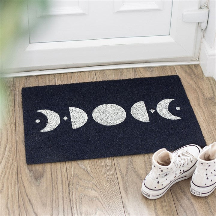 Dark Blue Moon Phase Doormat N/A