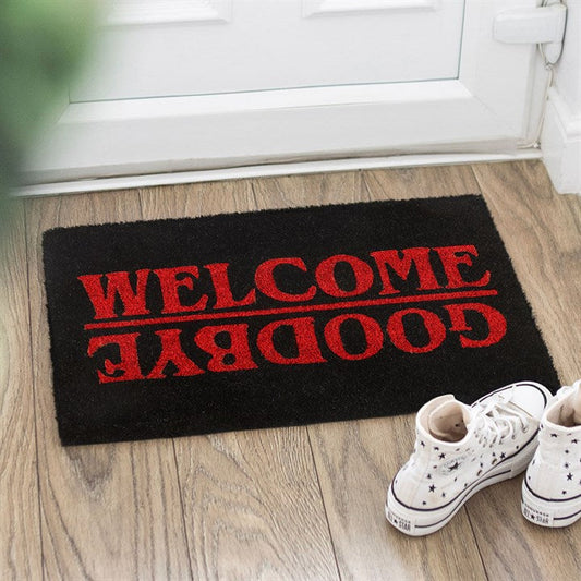 Black Welcome Goodbye Doormat N/A