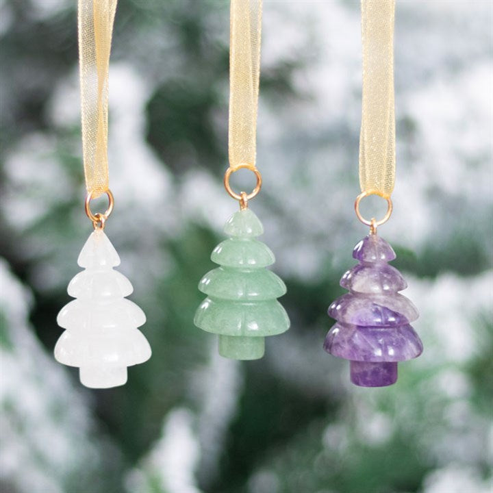 Set of 3 Crystal Christmas Tree Decorations N/A