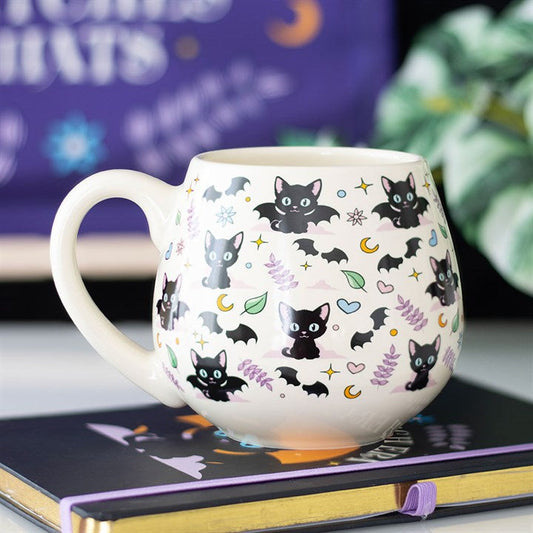 Cute and Creepy Cat Print Rounded Mug N/A