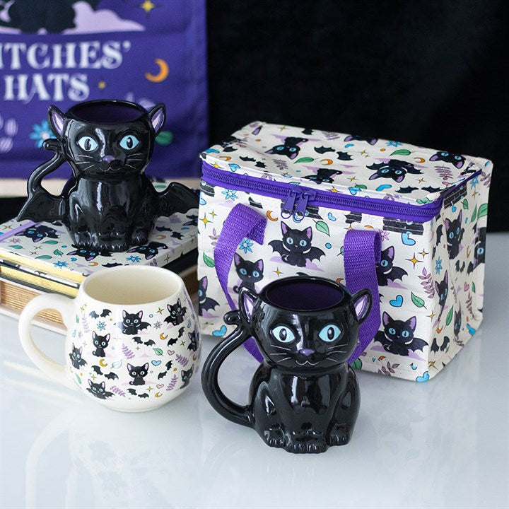 Cute and Creepy Cat Print Rounded Mug N/A