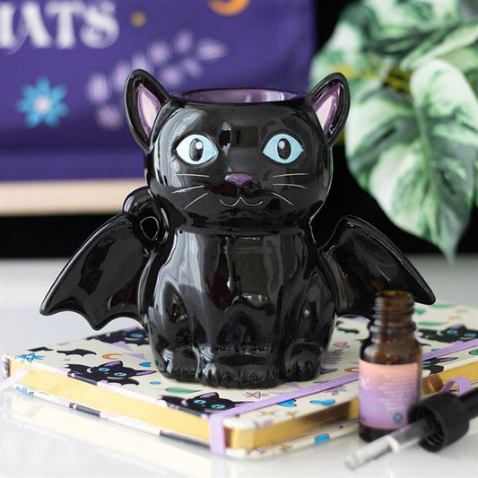 Cute and Creepy Bat Cat Oil Burner and Wax Warmer N/A