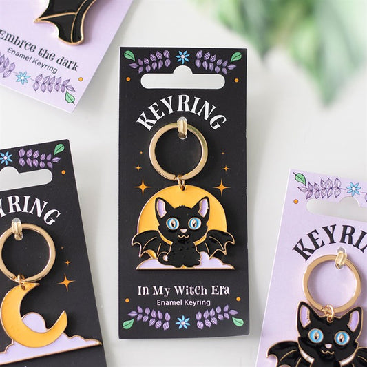 In My Witch Era Cat and Moon Enamel Keyring N/A