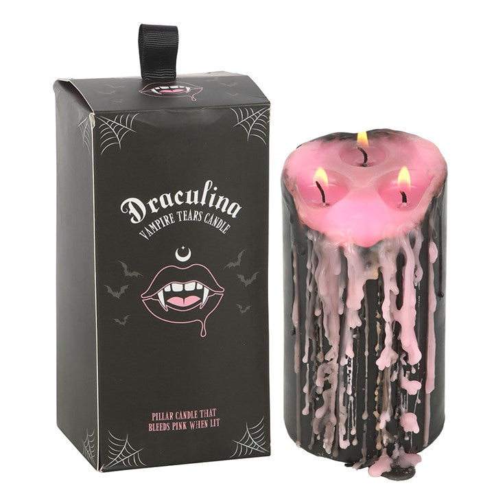 Large Pink Vampire Tears Pillar Candle N/A