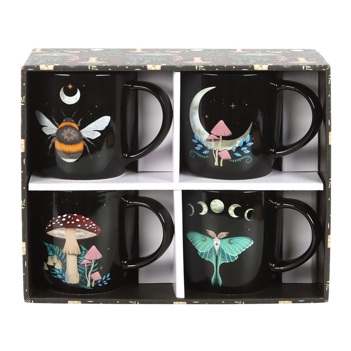 Set of 4 Dark Forest Mugs N/A