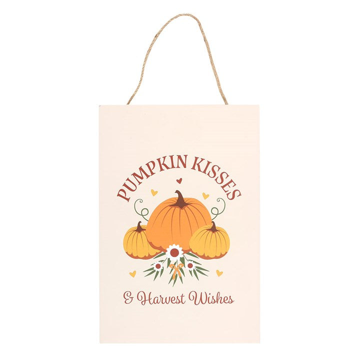 Pumpkin Kisses & Harvest Wishes Hanging Sign N/A