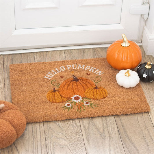 Natural Autumn Days Hello Pumpkin Doormat N/A