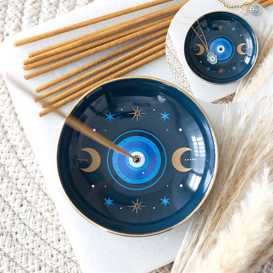 Blue All Seeing Eye Print Incense Holder N/A