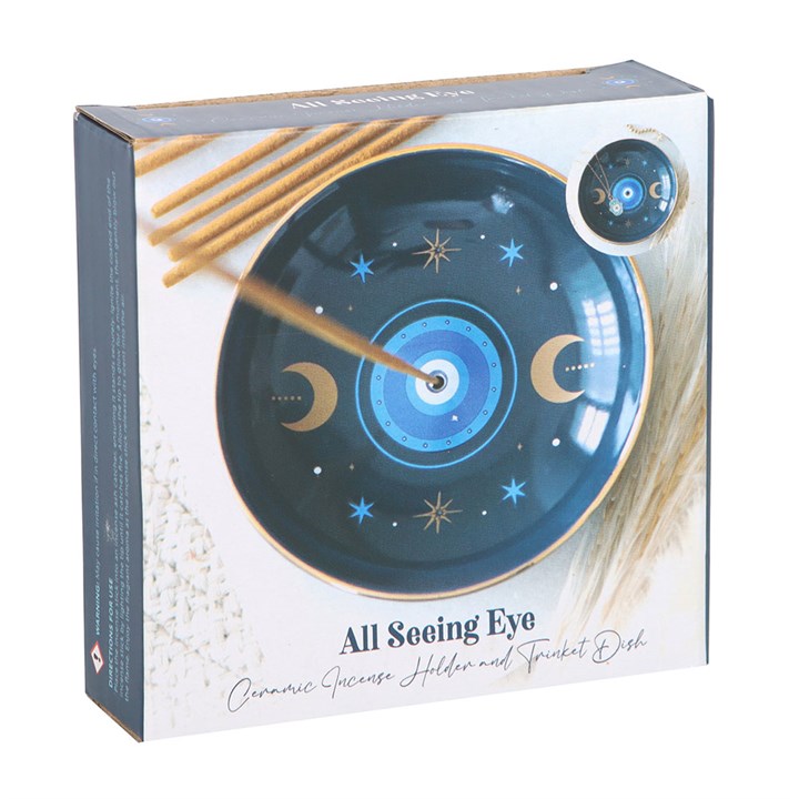 Blue All Seeing Eye Print Incense Holder N/A