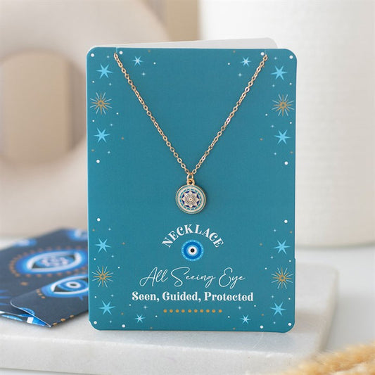 All Seeing Eye Necklace on Greeting Card N/A