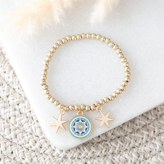 All Seeing Eye Beaded Charm Bracelet N/A