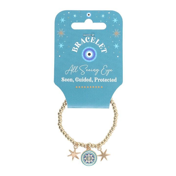 All Seeing Eye Beaded Charm Bracelet N/A