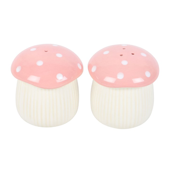 Pink Mushroom Salt and Pepper Shakers N/A