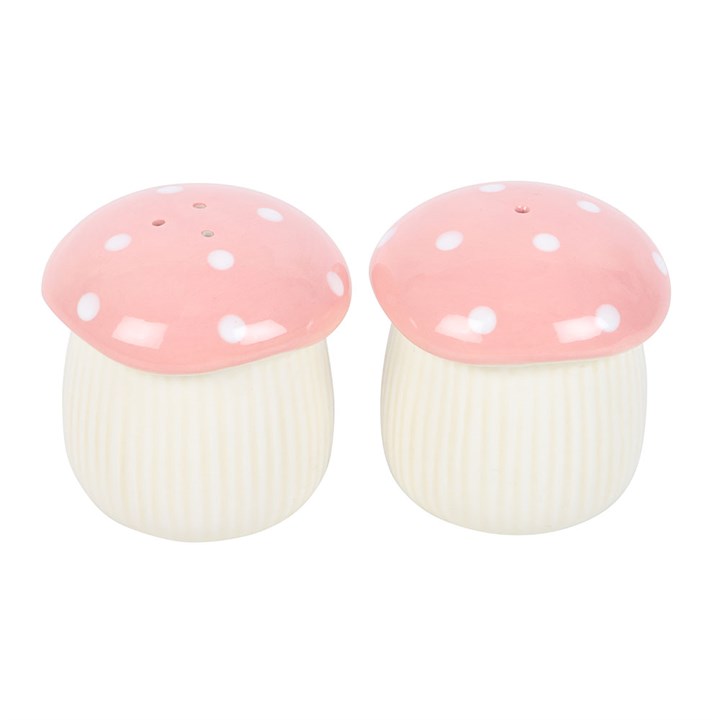 Pink Mushroom Salt and Pepper Shakers N/A