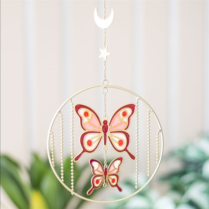 Pink Butterfly Hanging Decoration N/A