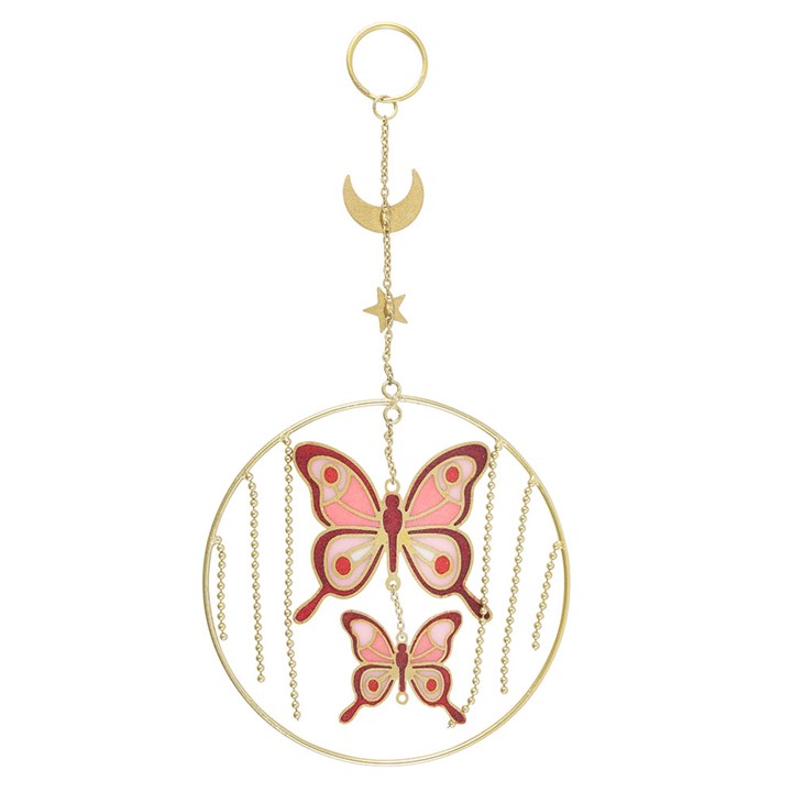 Pink Butterfly Hanging Decoration N/A